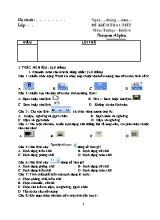 Đề kiểm 1 tiết môn Tin học Lớp 6 - Tiết 56